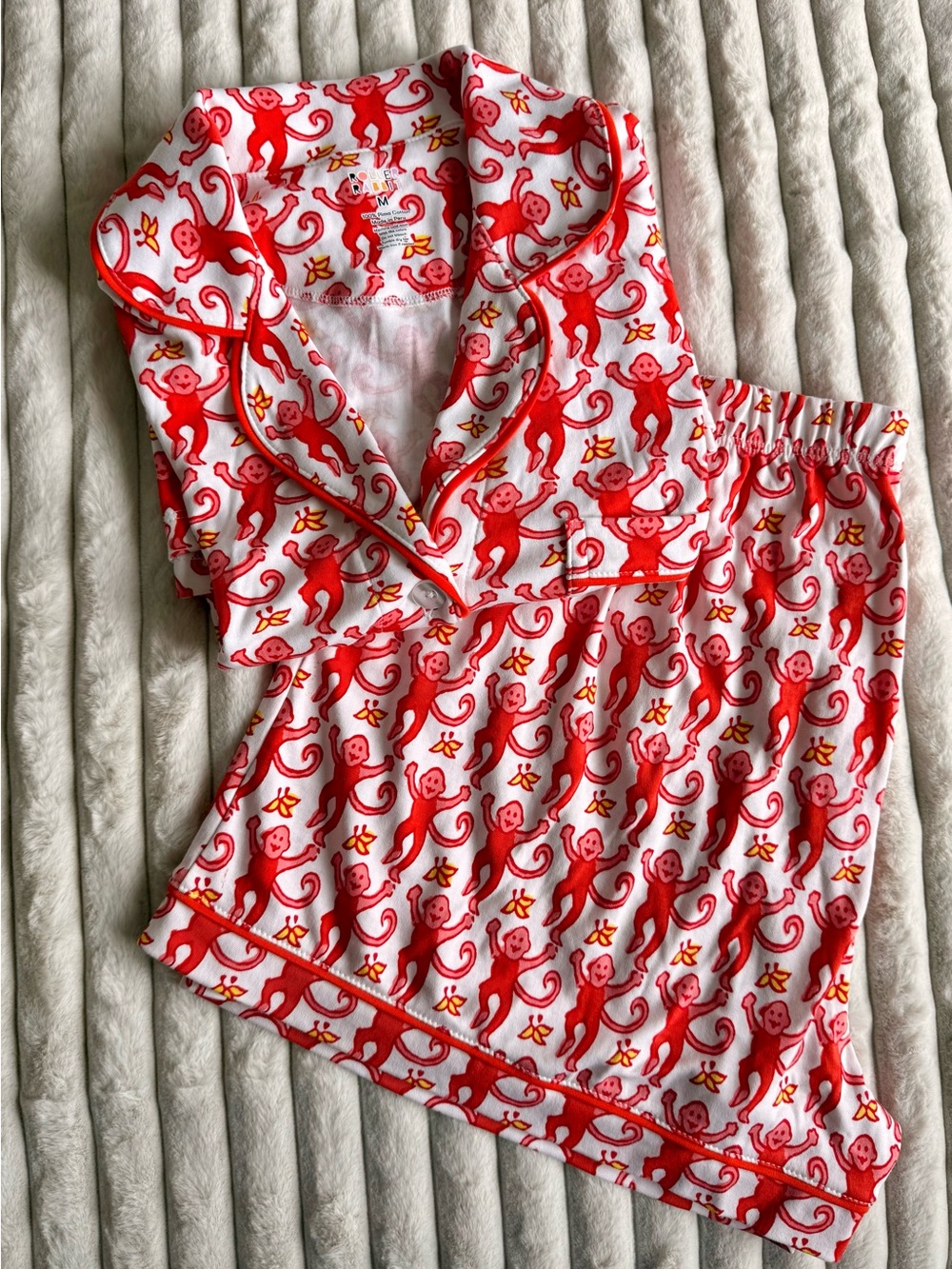 Roller Rabbit Original Watermelon Monkey Polo Pajama Set M NWOT Rare